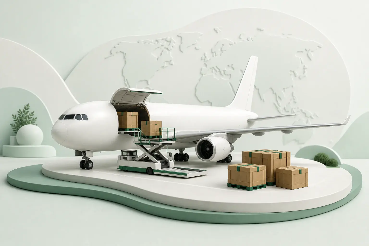 Cargo prepared at Baku airport for an air shipment to the UAE