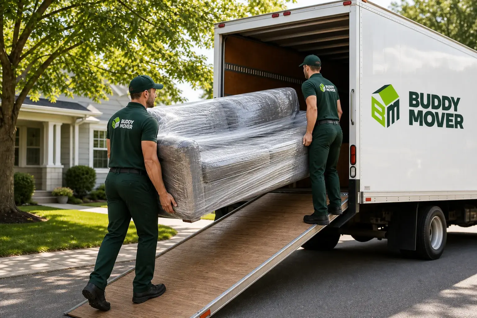 Buddy-Mover movers loading a van for a move between Sumqayit and Baku
